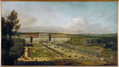 Schönbrunnin linna Wienissä, Itävallassa, puutarhasta katsottuna... (öljy kankaalle) tekijältä Bernardo Bellotto