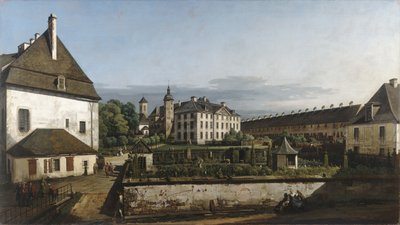 Konigsteinin linnoitus: sisäpiha Brunnenhausin kanssa tekijältä Bernardo Bellotto