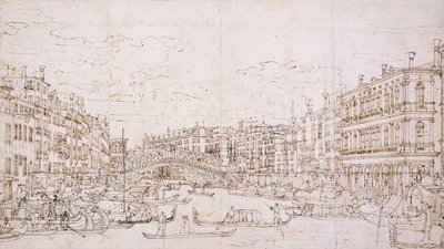 Grand Canal, Venetsia, Rialton silta etelästä, tekijältä Bernardo Bellotto