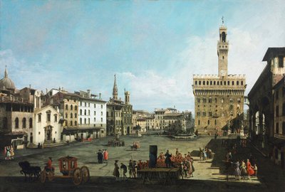 Piazza della Signoria Firenzessä tekijältä Bernardo Bellotto