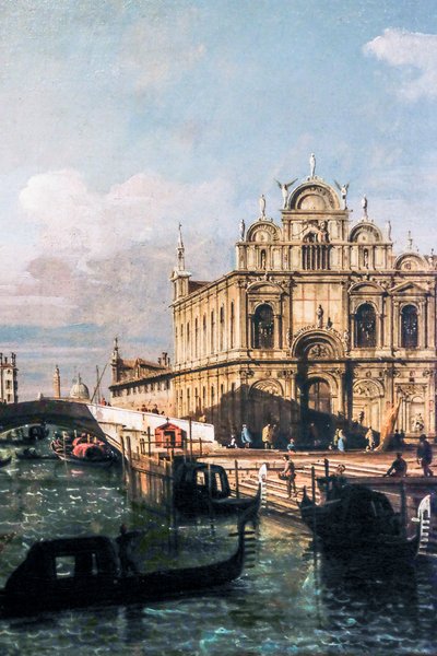 Rio dei Mendicanti ja Scuola di San Marco (öljy kankaalle) tekijältä Bernardo Bellotto