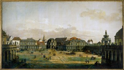 Zwingerhof Dresdenissä, Saksassa (öljy kankaalle) tekijältä Bernardo Bellotto