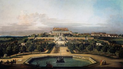 Keisarillinen linna Schlosshof, puutarhan puolella tekijältä Bernardo Bellotto