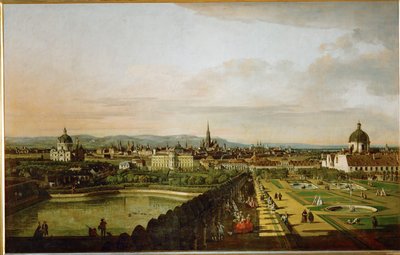Wien nähtynä Belvedereeltä... (öljy kankaalle) tekijältä Bernardo Bellotto