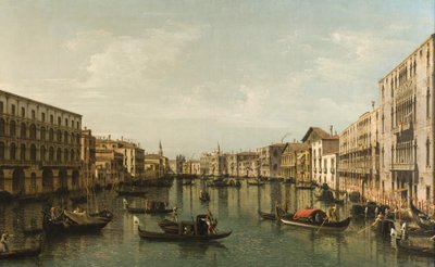 Näkymä Grand Canalille ja Palazzi Foscarin ja Moro Lin palatseille. tekijältä Bernardo Bellotto