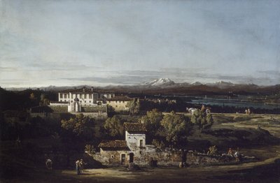 Näkymä Villa Perabòsta, myöhemmin Melzistä, Gazzadassa tekijältä Bernardo Bellotto