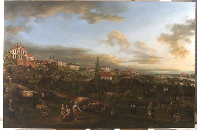 Näkymä Varsovasta ja Ordynackin palatsista, 1772 tekijältä Bernardo Bellotto