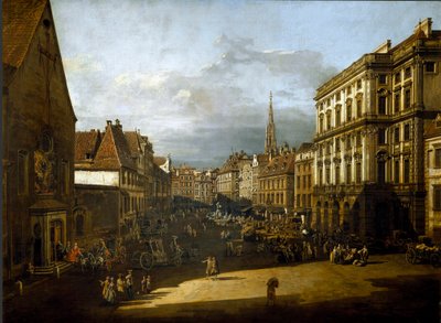 Näkymä Wienin jauhomarkkinoille Bernardo Bellotton (1720-1780) maalaus 1760 su. 116x155 cm Wien, Kunsthistorisches Museum tekijältä Bernardo Bellotto
