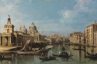 Venetsia: Suuren kanavan sisäänkäynti, n. 1720-80 (öljy ja kangas) tekijältä Bernardo Belotto Canaletto
