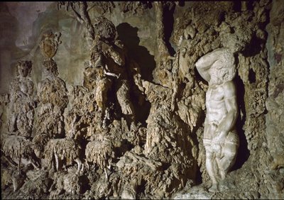 Sisäkuva Bobolin luolasta. Yksityiskohta. 1583-1588 tekijältä Bernardo Buontalenti