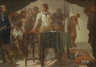 Mucius Scaevola kohtaa kuningas Porsennan tekijältä Bernardo Cavallino