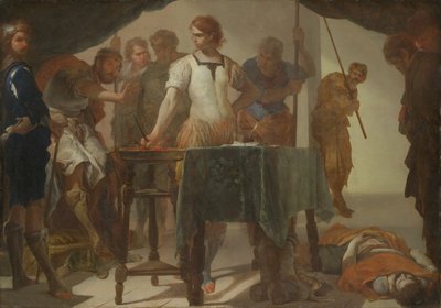 Mucius Scaevola kohtaa kuningas Porsennan tekijältä Bernardo Cavallino