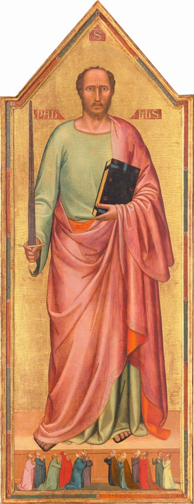 Pyhä Paavali ja joukko palvojia tekijältä Bernardo Daddi