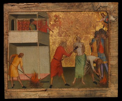 Saint Reparata, jota kidutettiin punakuumilla raudoilla, n. 1327-1348 (tempera puulla) tekijältä Bernardo Daddi