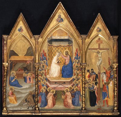 Triptychon (Geburt Christi; Marienkrönung; Kreuzigung) tekijältä Bernardo Daddi