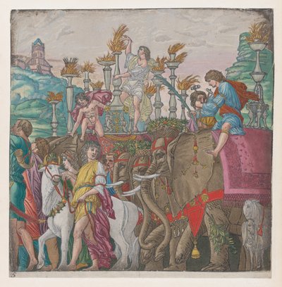Arkki 5: Elefantit, Julius Caesarin voitto, 1599. tekijältä Bernardo Malpizzi
