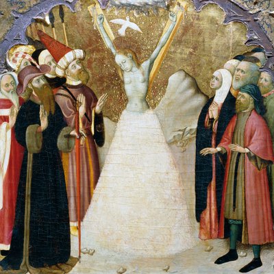 Pyhän Eulalian marttyyrikuolema, yksityiskohta Vicin katedraalin alttaritaulun predellasta, Bernat Martorell (n. 1400-1452), maalattu puulle. Katalonian goottilainen taide. tekijältä Bernardo Martorell