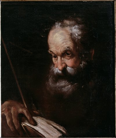 Muotokuva vanhasta miehestä kirjan kanssa (öljy kankaalle tekijältä Bernardo Strozzi