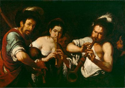 Katumuusikot, n. 1630 tekijältä Bernardo Strozzi