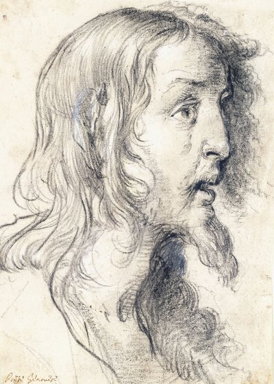 Kristuksen pää kuvassa oikealla, tekijältä Bernardo Strozzi