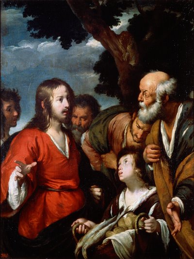 Viiden leivän ja kahden kalan ihme, vuoden 1630 jälkeen. tekijältä Bernardo Strozzi