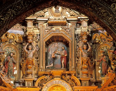 San Franciscon kirkon alttaritaulu, Quito, Pichincha, Ecuador tekijältä Bernardo de Legarda