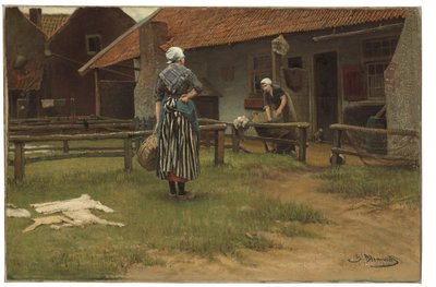 Pesupäivä (öljy kankaalle) tekijältä Bernardus Johannes Blommers or Bloomers
