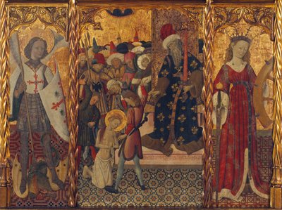 Pyhä Mikael, Pyhän Eulalian ja Pyhän Katariinan marttyyrikuolema, noin 1442-1445 tekijältä Bernat Martorell the Elder