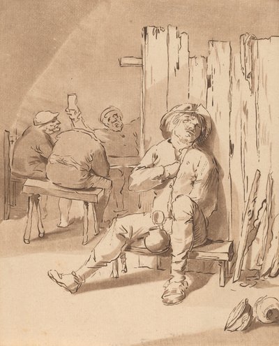 Humalainen talonpoika majatalossa, 1775. tekijältä Bernhard Schreuder