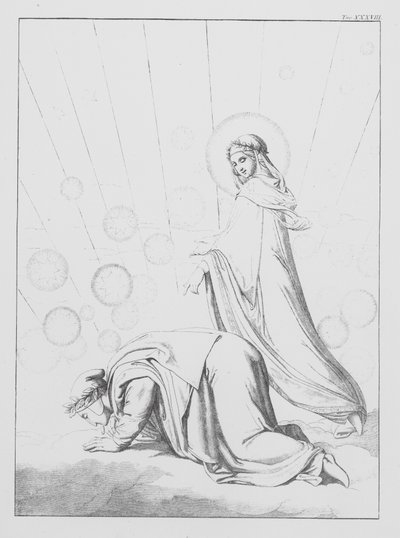 Danten jumalallinen komedia, Paradiso (Taivas), levy XXXVIII (litografia). tekijältä Bernhard Schuler