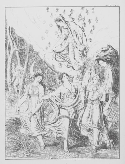 Danten jumalallinen komedia, Purgatorio (Kiirastuli), levy XXXVII (litografia). tekijältä Bernhard Schuler