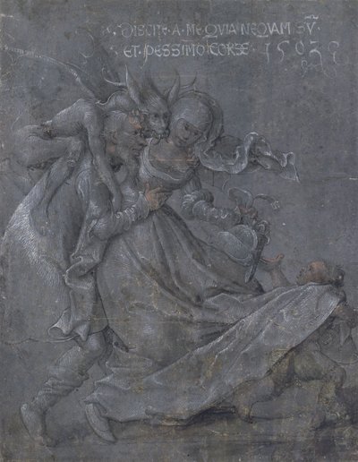 Paholaisen ja Amorin rakastajapari, 1503 tekijältä Bernhard Strigel