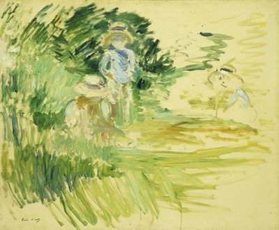 Lapset järven rannalla; Enfants au Bord du Lac, 1894 tekijältä Berthe Morisot