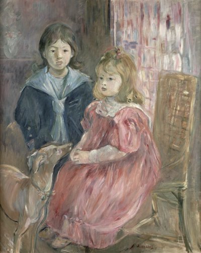 Kaksoismuotokuva Charley ja Jeannie Thomasista, taiteilijan serkun Gabriel Thomasin lapsista, 1894 tekijältä Berthe Morisot
