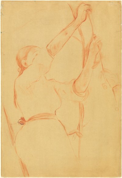 Tyttö poimii kirsikoita tekijältä Berthe Morisot