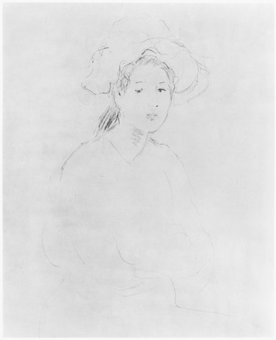 Naisen pää (Verso) (katso 383972 Recto) 1893 tekijältä Berthe Morisot