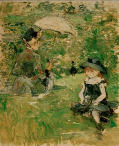 Nuori nainen ja lapsi saarella tekijältä Berthe Morisot
