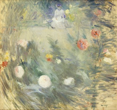 Lastenhoitaja puutarhan lopussa; Nourrice au Fond d"un Jardin, 1880 tekijältä Berthe Morisot