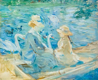 Järvellä Bois de Boulognessa, n. 1884 (öljy kankaalle) tekijältä Berthe Morisot