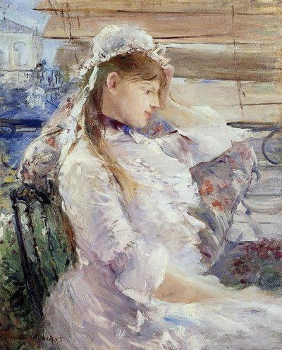 Istuvan nuoren naisen profiili tekijältä Berthe Morisot