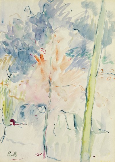 Punainen puu metsässä, 1893 tekijältä Berthe Morisot