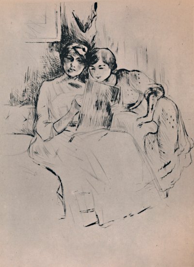 Piirustusoppitunti, n. 1888-1890, 1946. tekijältä Berthe Morisot