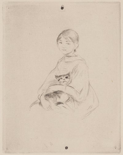 Nuori tyttö kissan kanssa (Julie Manet) tekijältä Berthe Morisot