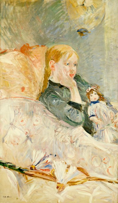Nuori tyttö nuken kanssa, 1896 tekijältä Berthe Morisot