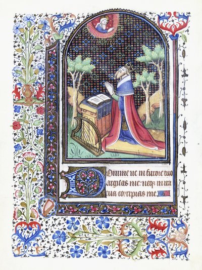 Daavid rukouksessa, noin 1460 tekijältä Besancon School
