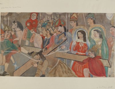 Ristin asema nro 9: Jeesus putoaa kolmannen kerran, n. 1936. tekijältä Beulah Bradleigh
