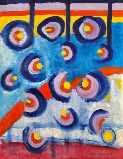 Drones or Butterflies, 2024 (öljy kortille) tekijältä Bibiana Ulanosky