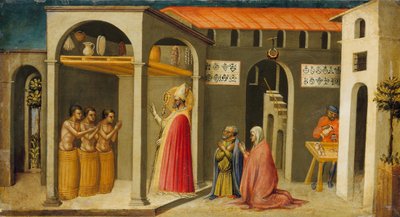Pyhä Nikolaus elvyttää kolmea nuorta, 1433-35. tekijältä Bicci di Lorenzo