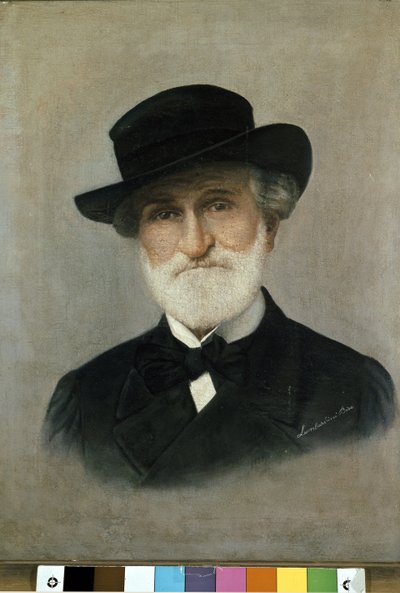 Giuseppe Verdi, vuoden 1899 jälkeen (öljy kankaalle). tekijältä Bice Lombardini