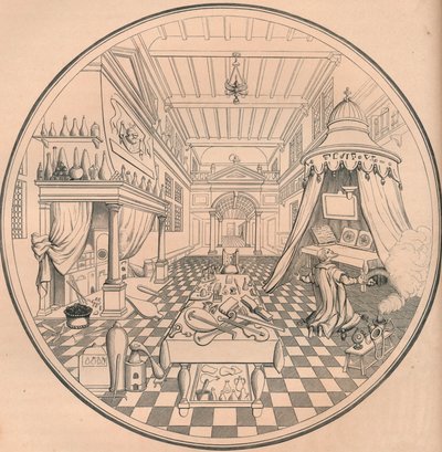 Alkemisti, 1500-luku, 1849. tekijältä Bisson and Cottard